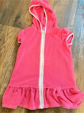 Circo Hot Pink Hooded Zip-Front bathrobe swim towel girls 4T